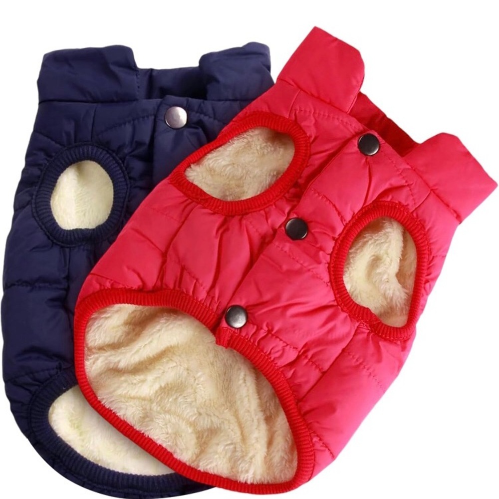 Red and Blue Quilted Dog Jackets